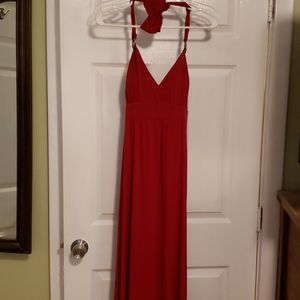 Beautiful red halter maxi